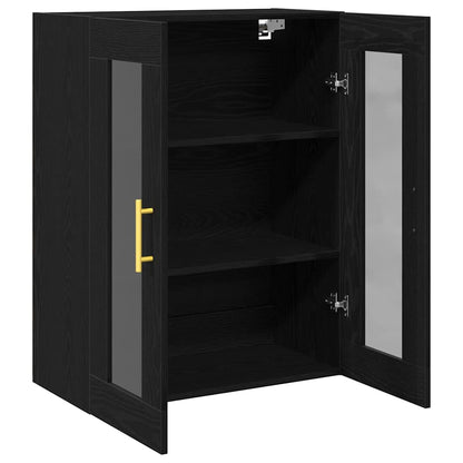 Wandschrank Schwarz Eichen-Optik 69,5 x 34 x 90 cm