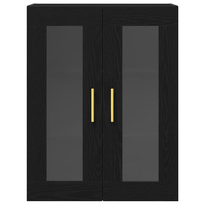 Wandschrank Schwarz Eichen-Optik 69,5 x 34 x 90 cm