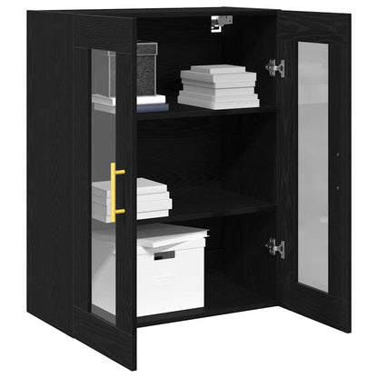 Wandschrank Schwarz Eichen-Optik 69,5 x 34 x 90 cm