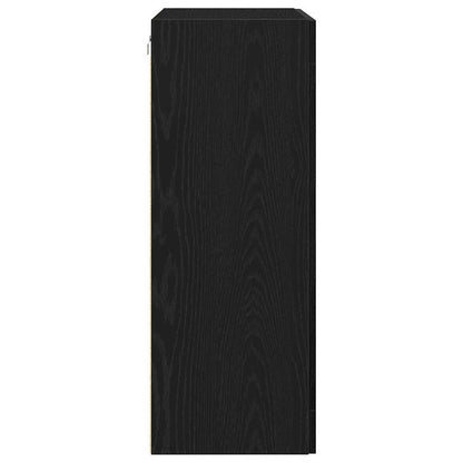 Wandschrank Schwarz Eichen-Optik 69,5 x 34 x 90 cm