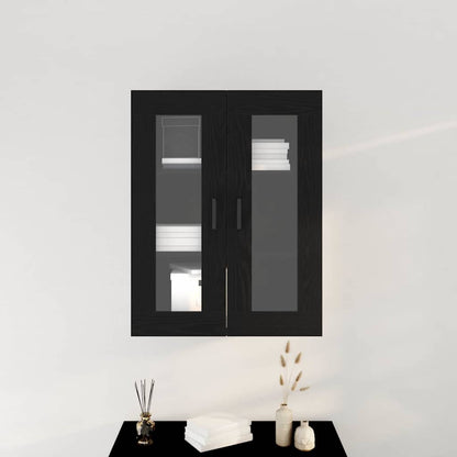 Wandschrank Schwarz Eichen-Optik 69,5 x 34 x 90 cm