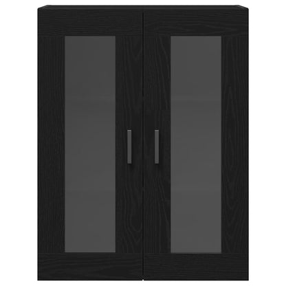 Wandschrank Schwarz Eichen-Optik 69,5 x 34 x 90 cm