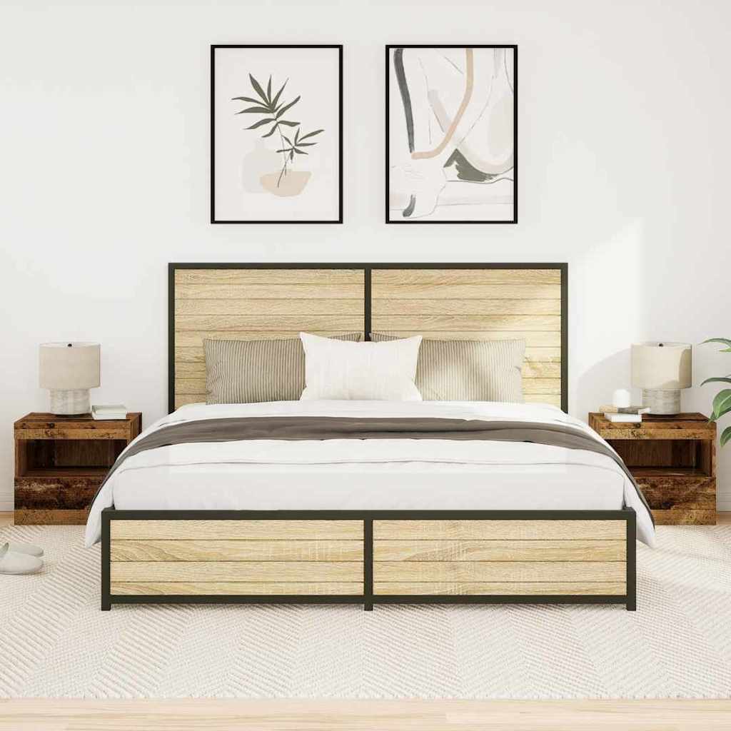Nachttisch 2 Stk. Altholz 50 x 40 x 45 cm Holzwerkstoff