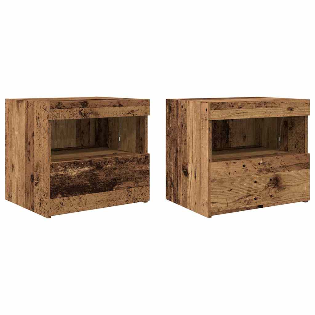 Nachttisch 2 Stk. Altholz 50 x 40 x 45 cm Holzwerkstoff