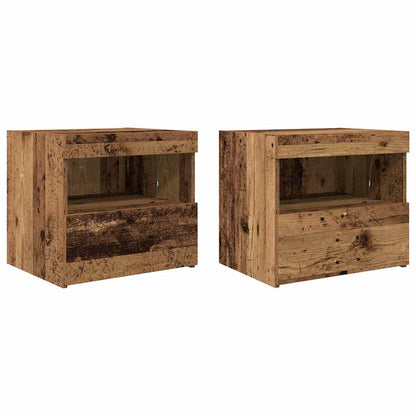 Nachttisch 2 Stk. Altholz 50 x 40 x 45 cm Holzwerkstoff