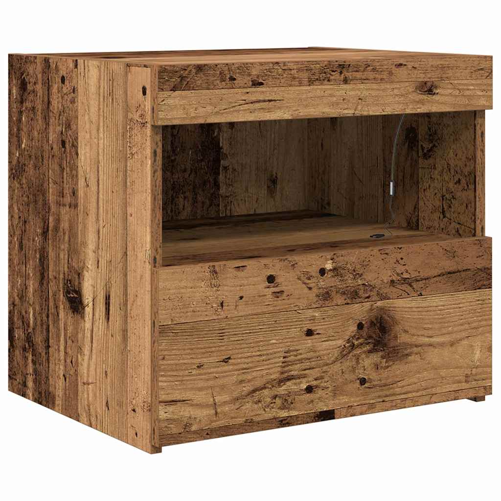 Nachttisch 2 Stk. Altholz 50 x 40 x 45 cm Holzwerkstoff