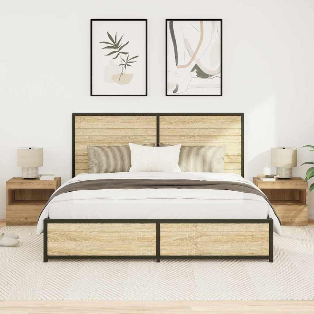 Nachttisch 2 Stk. Artisan-Eiche 50 x 40 x 45 cm Holzwerkstoff
