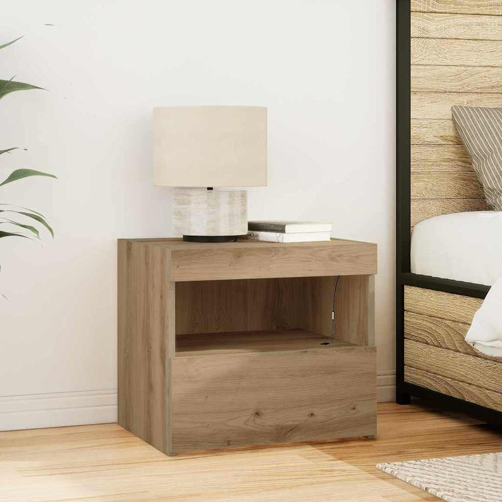 Nachttisch 2 Stk. Artisan-Eiche 50 x 40 x 45 cm Holzwerkstoff