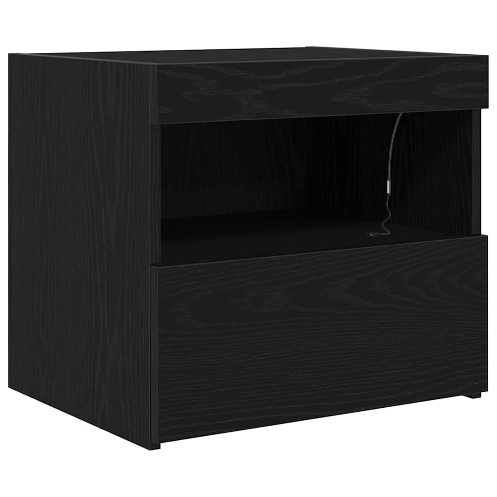 Nachttisch 2 Stk. Schwarz Eichen-Optik 50 x 40 x 45 cm
