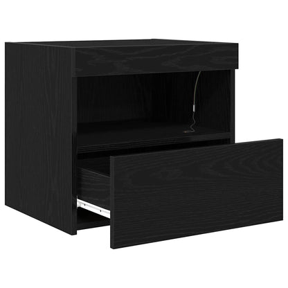 Nachttisch 2 Stk. Schwarz Eichen-Optik 50 x 40 x 45 cm