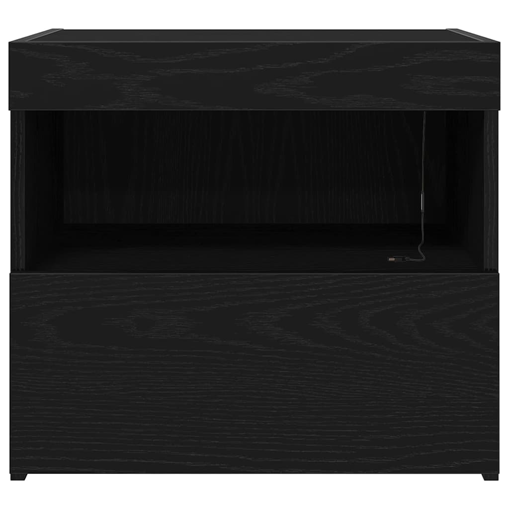 Nachttisch 2 Stk. Schwarz Eichen-Optik 50 x 40 x 45 cm