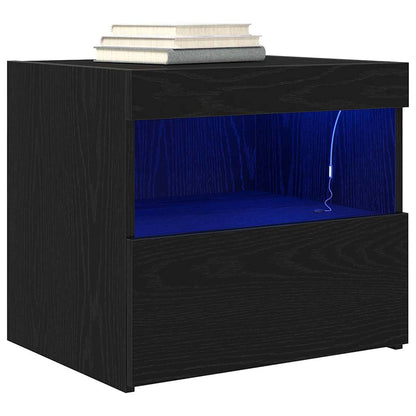 Nachttisch 2 Stk. Schwarz Eichen-Optik 50 x 40 x 45 cm