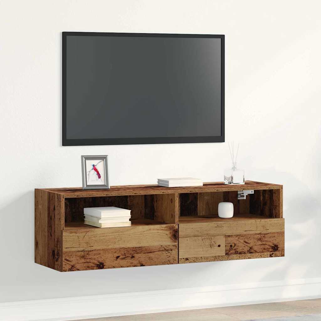 TV-Wandschrank 100 x 30 x 30 cm Altholz Holzwerkstoff