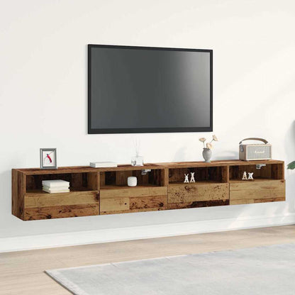 TV-Wandschrank 2 stk. Altholz Holzwerkstoff