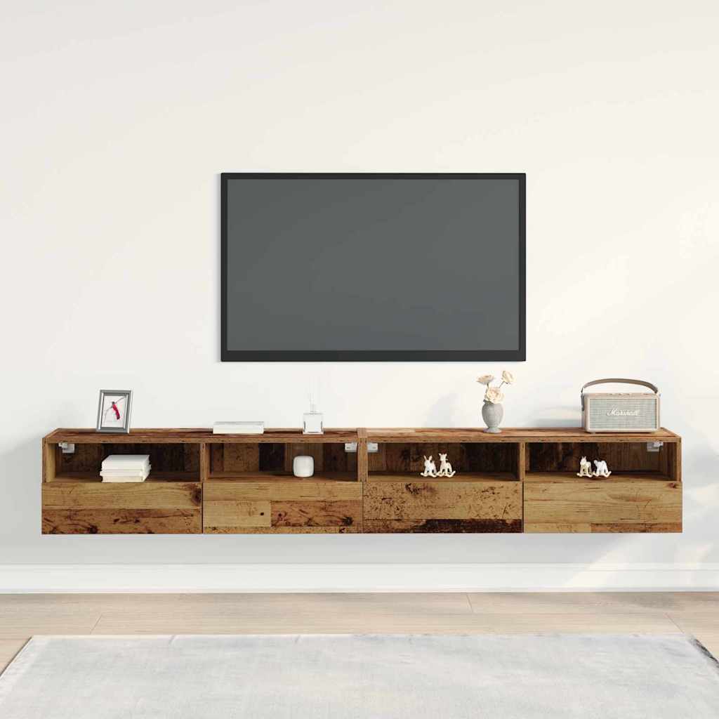 TV-Wandschrank 2 stk. Altholz Holzwerkstoff