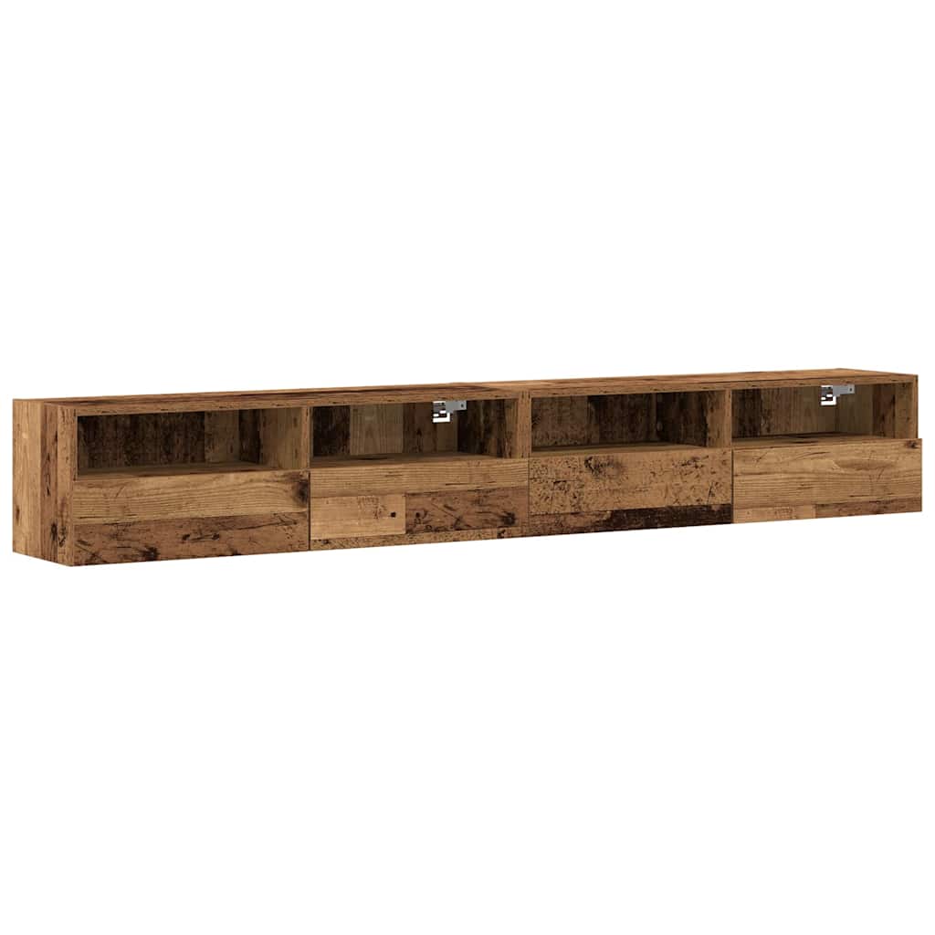 TV-Wandschrank 2 stk. Altholz Holzwerkstoff