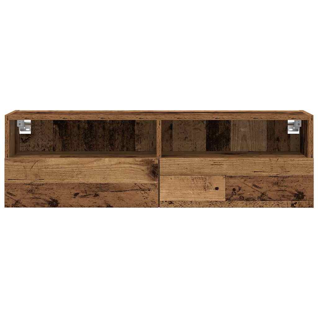 TV-Wandschrank 2 stk. Altholz Holzwerkstoff