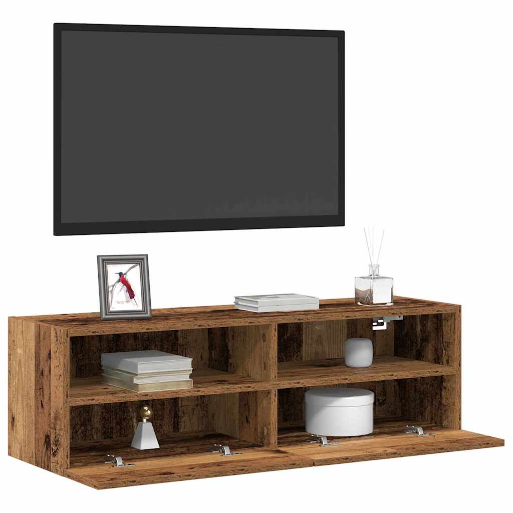 TV-Wandschrank 2 stk. Altholz Holzwerkstoff