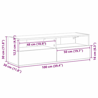 TV-Wandschrank 2 stk. Altholz Holzwerkstoff