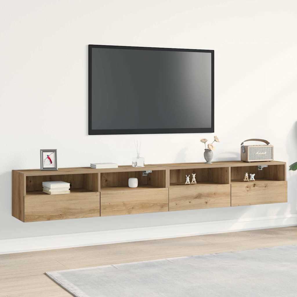 TV-Wandschrank 2 stk. Artisan-Eiche Holzwerkstoff