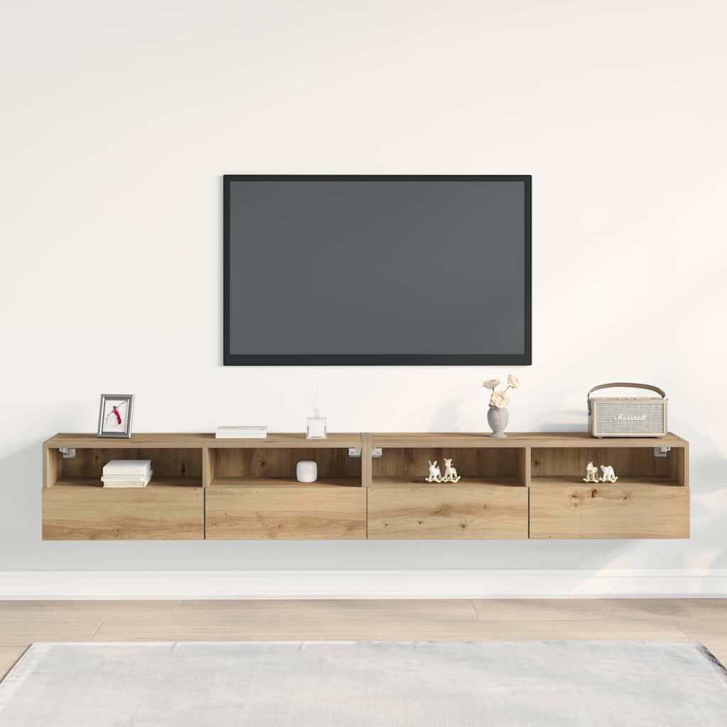 TV-Wandschrank 2 stk. Artisan-Eiche Holzwerkstoff