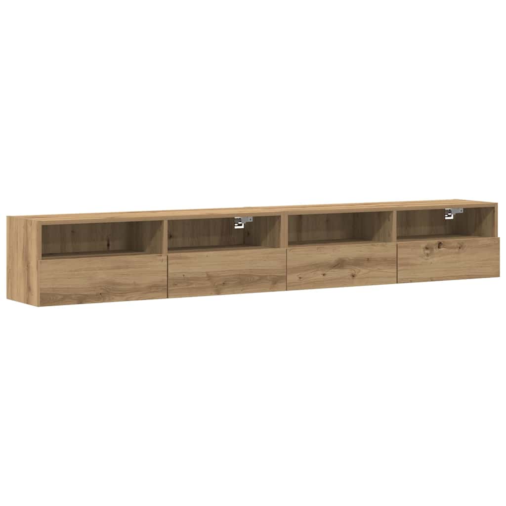 TV-Wandschrank 2 stk. Artisan-Eiche Holzwerkstoff