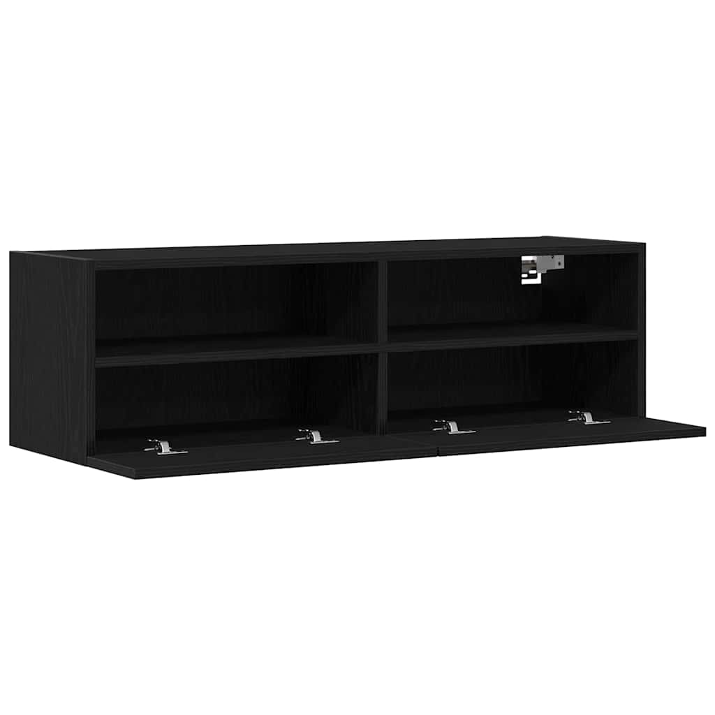 TV-Wandschrank 100 x 30 x 30 cm Schwarz Eichen-Optik
