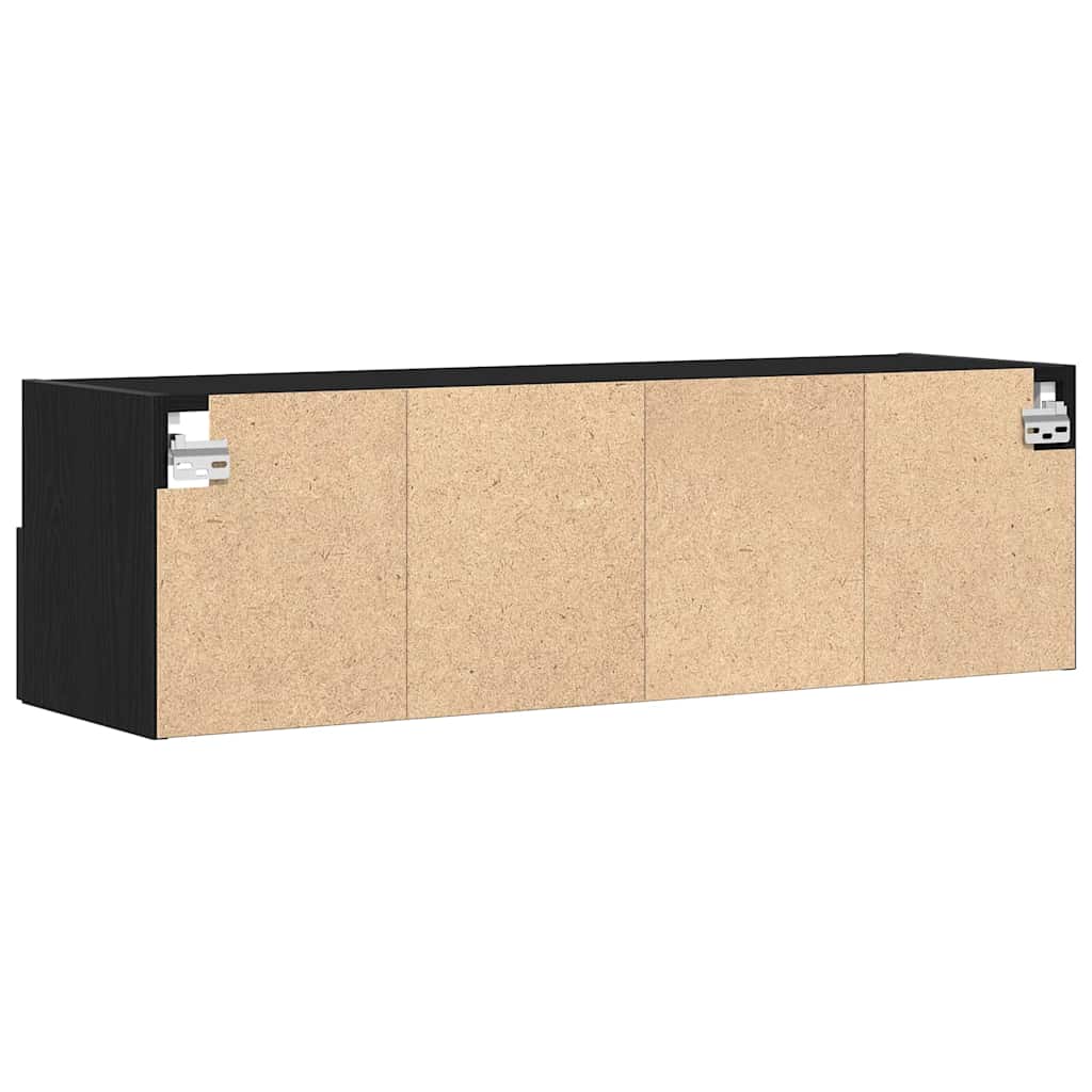 TV-Wandschrank 100 x 30 x 30 cm Schwarz Eichen-Optik