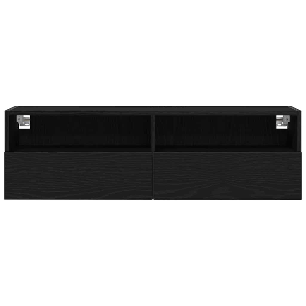 TV-Wandschrank 100 x 30 x 30 cm Schwarz Eichen-Optik