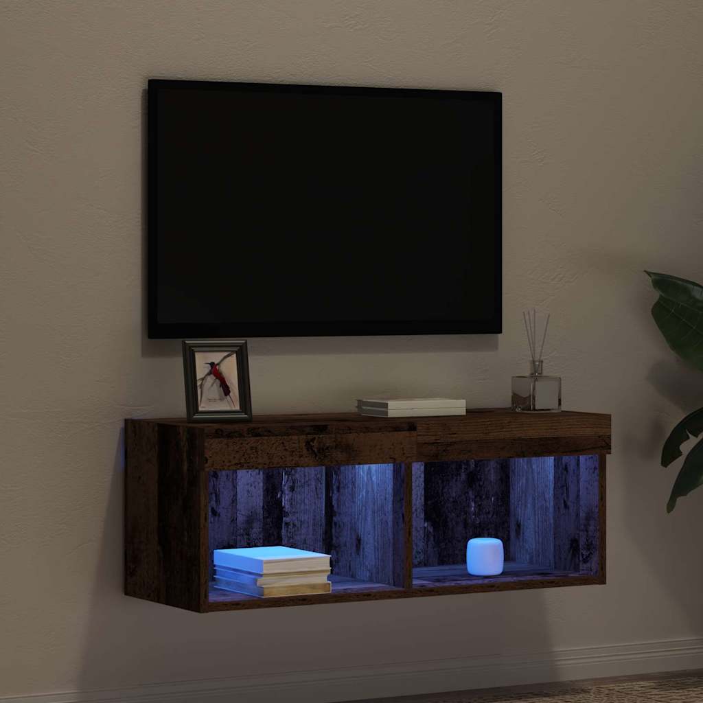 TV-Schränk Wandmontiert Altholz 80 x 30 x 30 cm Holzwerkstoff