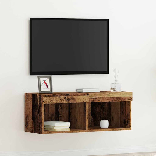 TV-Schränk Wandmontiert Altholz 80 x 30 x 30 cm Holzwerkstoff