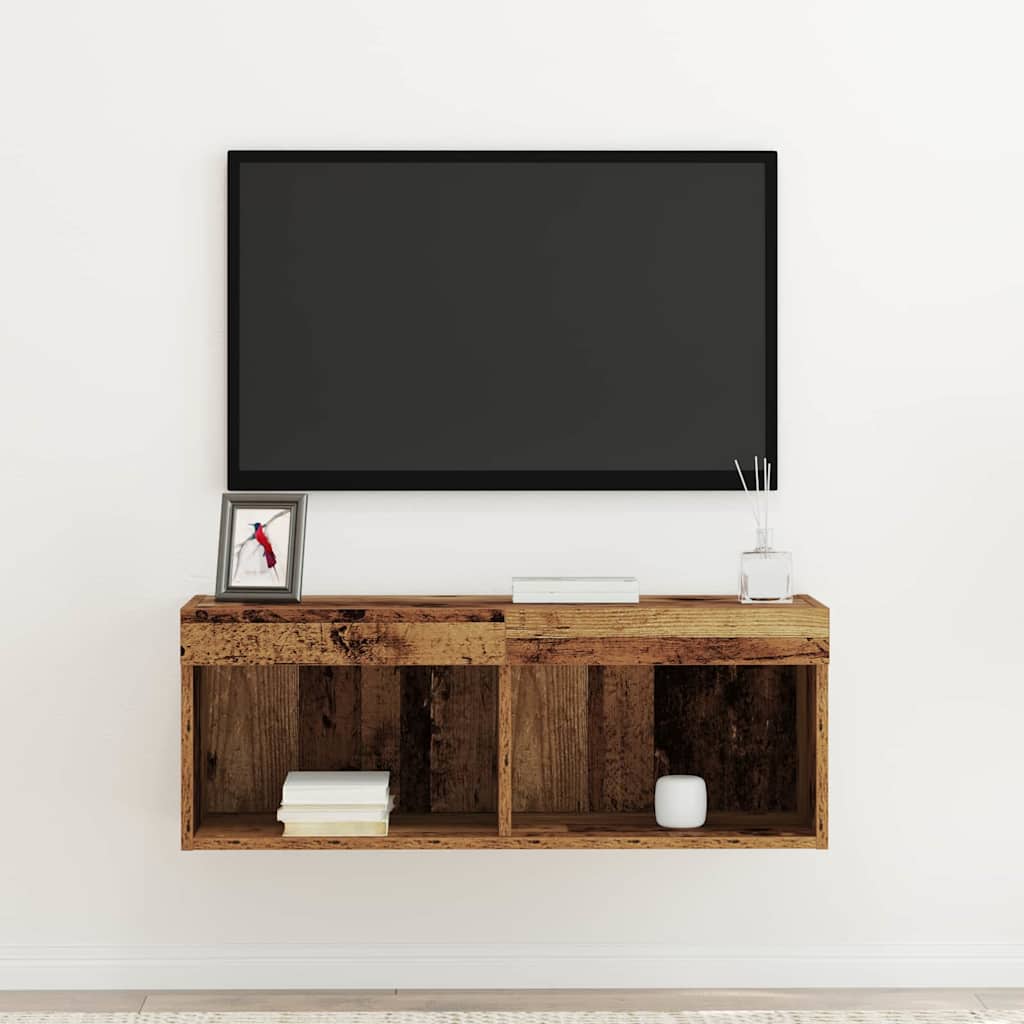 TV-Schränk Wandmontiert Altholz 80 x 30 x 30 cm Holzwerkstoff