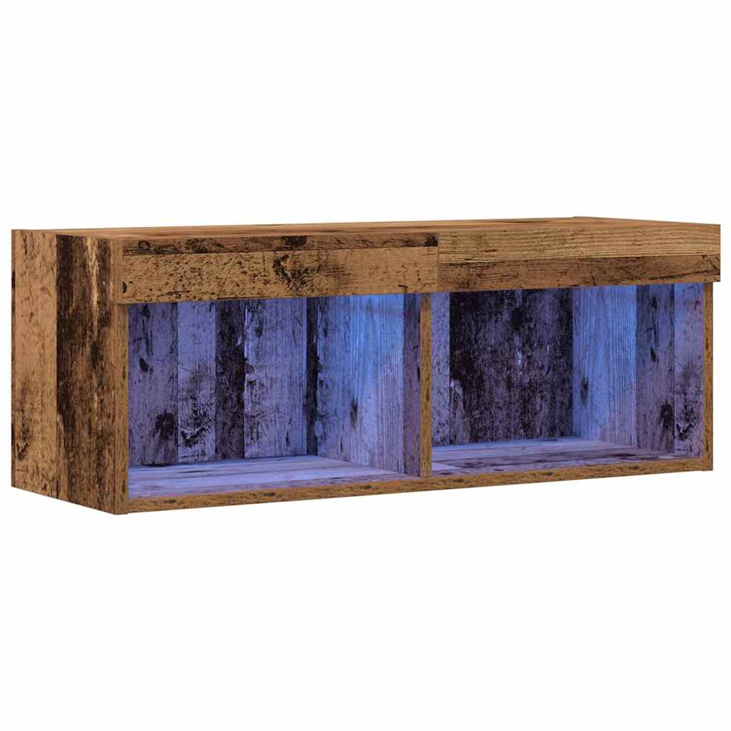 TV-Schränk Wandmontiert Altholz 80 x 30 x 30 cm Holzwerkstoff
