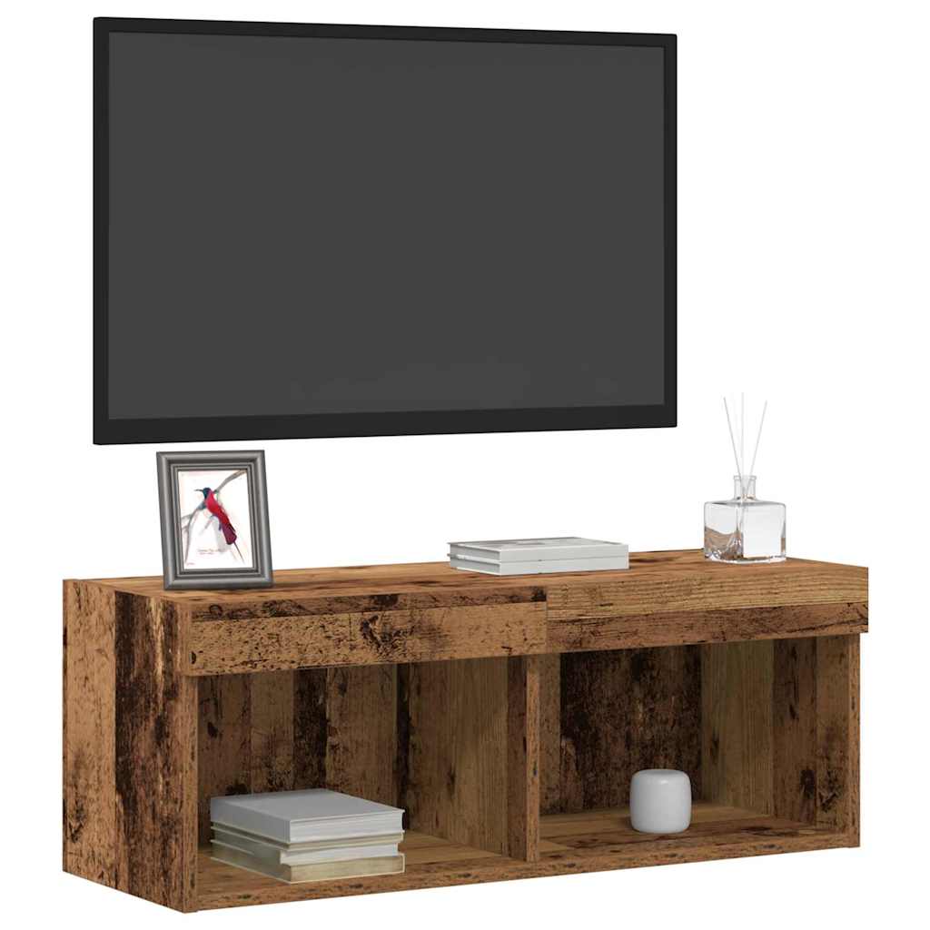 TV-Schränk Wandmontiert Altholz 80 x 30 x 30 cm Holzwerkstoff
