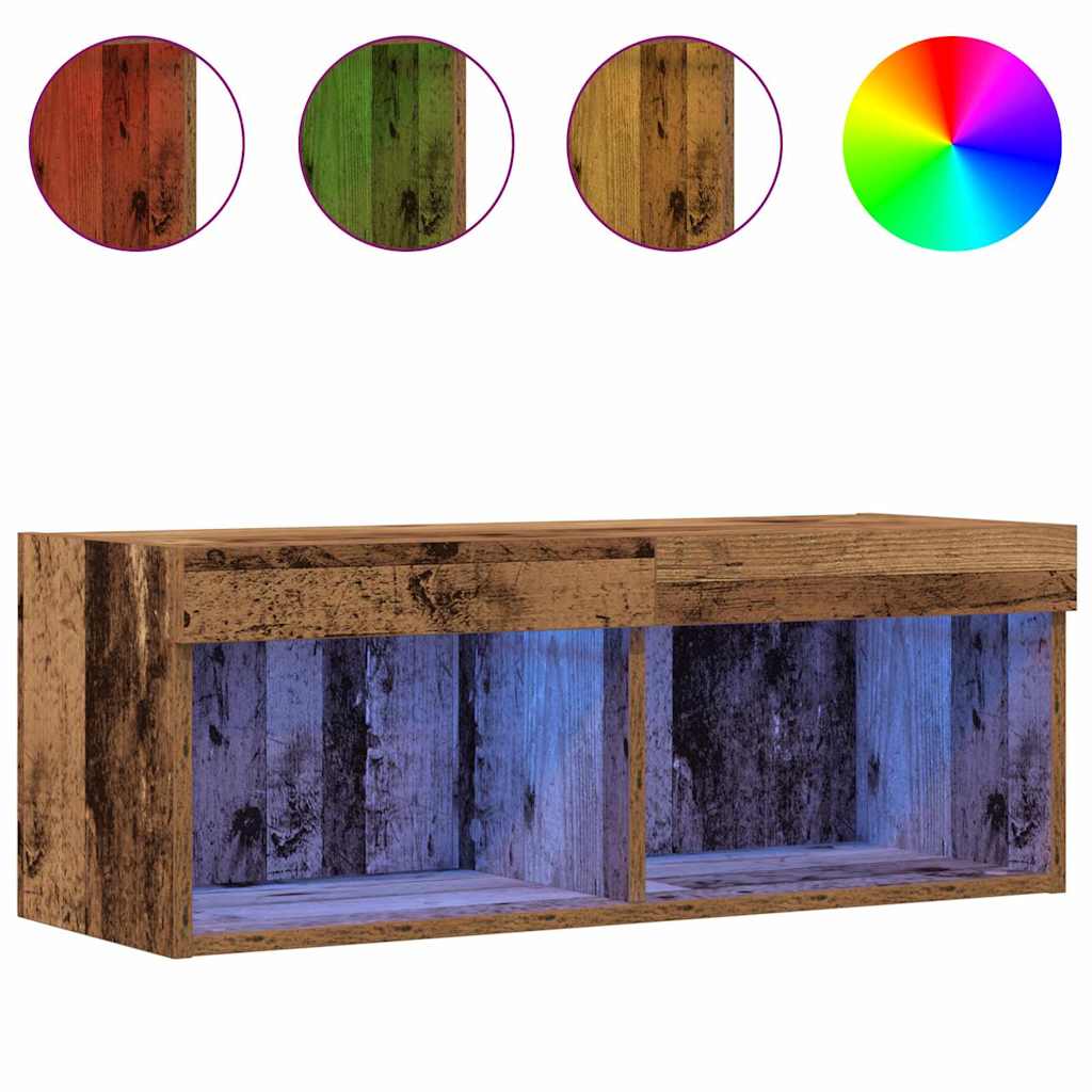 TV-Schränk Wandmontiert Altholz 80 x 30 x 30 cm Holzwerkstoff