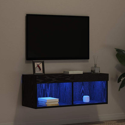TV-Schrankset 80 x 30 x 30 cm Schwarz Eichen-Optik
