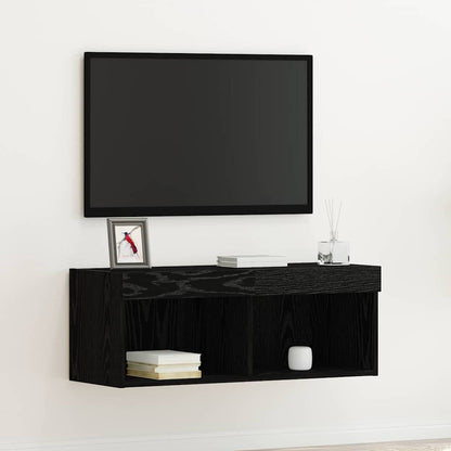 TV-Schrankset 80 x 30 x 30 cm Schwarz Eichen-Optik