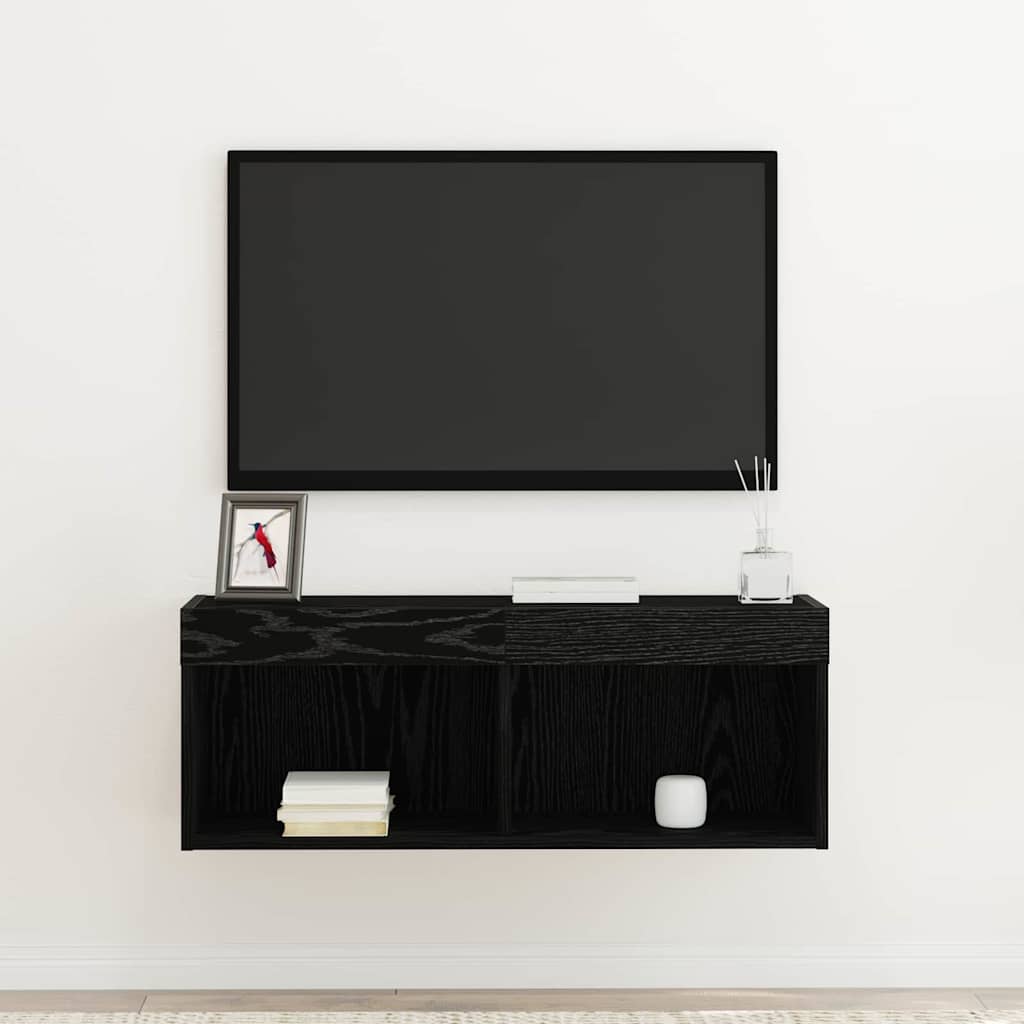 TV-Schrankset 80 x 30 x 30 cm Schwarz Eichen-Optik