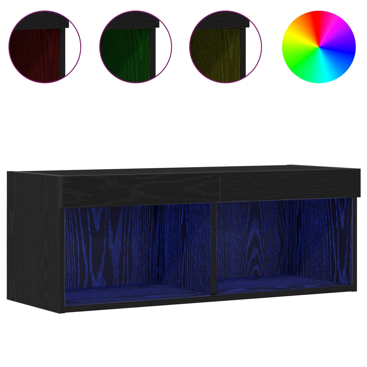 TV-Schrankset 80 x 30 x 30 cm Schwarz Eichen-Optik
