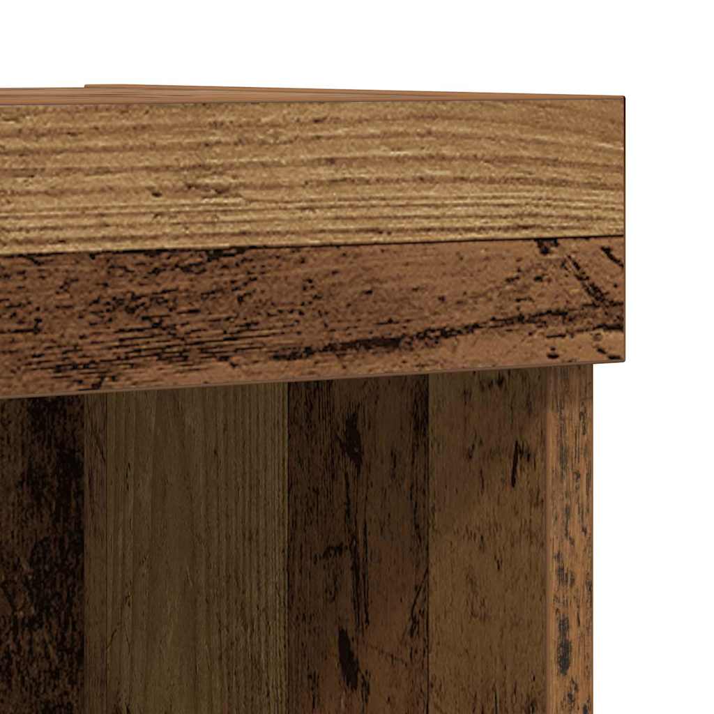 TV-Wandschrank mit LED-Leuchten Alte Holz 60x30x40 cm