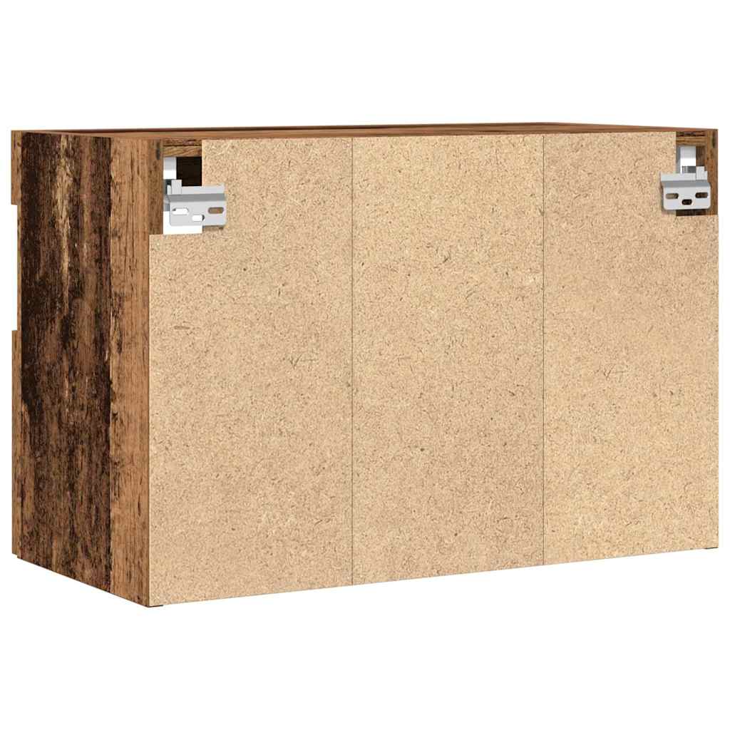 TV-Wandschrank mit LED-Leuchten Alte Holz 60x30x40 cm
