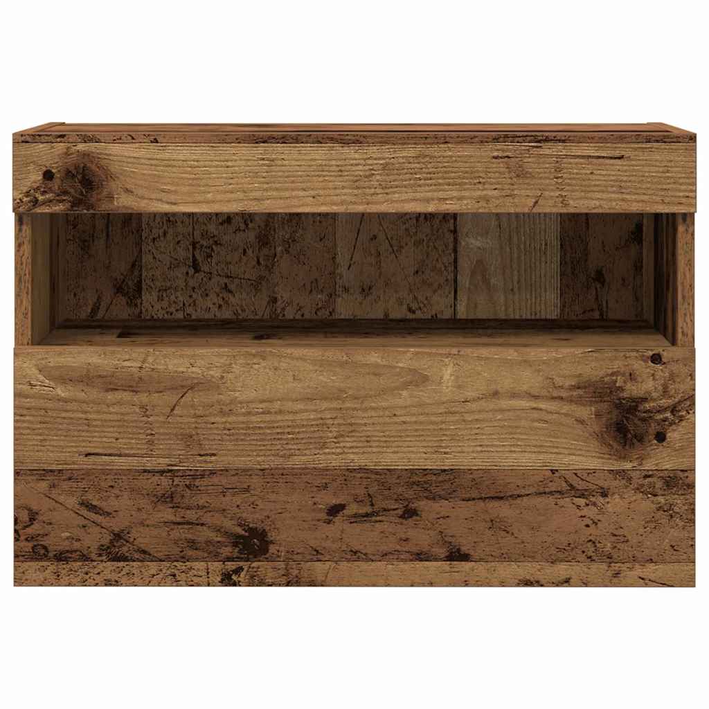 TV-Wandschrank mit LED-Leuchten Alte Holz 60x30x40 cm