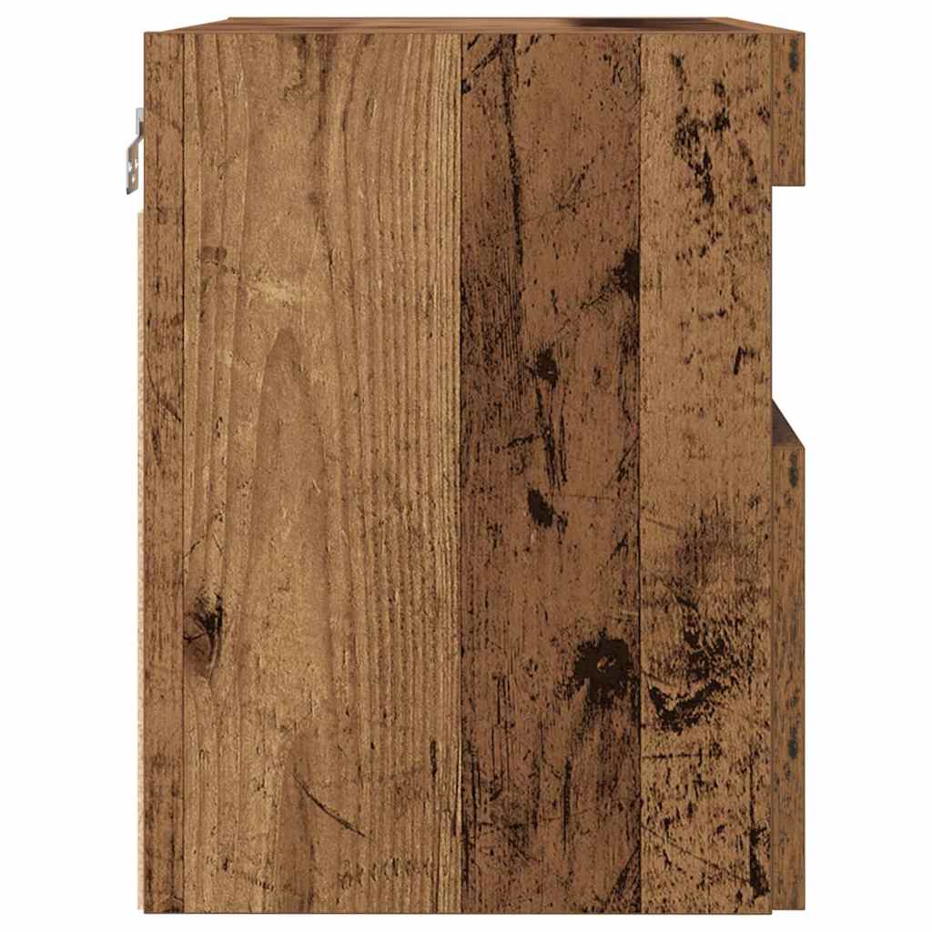 TV-Wandschrank mit LED-Leuchten Alte Holz 60x30x40 cm