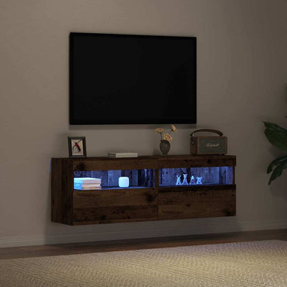 TV-Wandschrank 2 stk. Altholz Holzwerkstoff