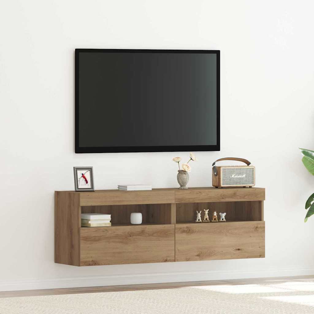 TV-Wandschrank 2 stk. Artisan-Eiche Holzwerkstoff