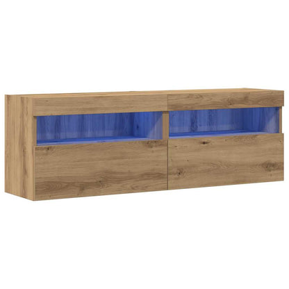 TV-Wandschrank 2 stk. Artisan-Eiche Holzwerkstoff