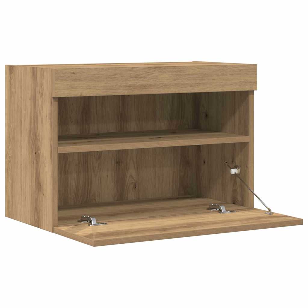 TV-Wandregal Eiche handwerklich 60 x 30 x 40 cm Holzwerkstoff