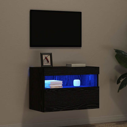 TV-Wandschrank 60 x 30 x 40 cm Schwarz Eichen-Optik