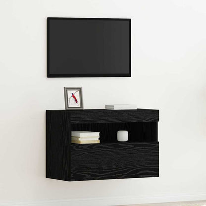 TV-Wandschrank 60 x 30 x 40 cm Schwarz Eichen-Optik