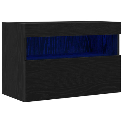 TV-Wandschrank 60 x 30 x 40 cm Schwarz Eichen-Optik